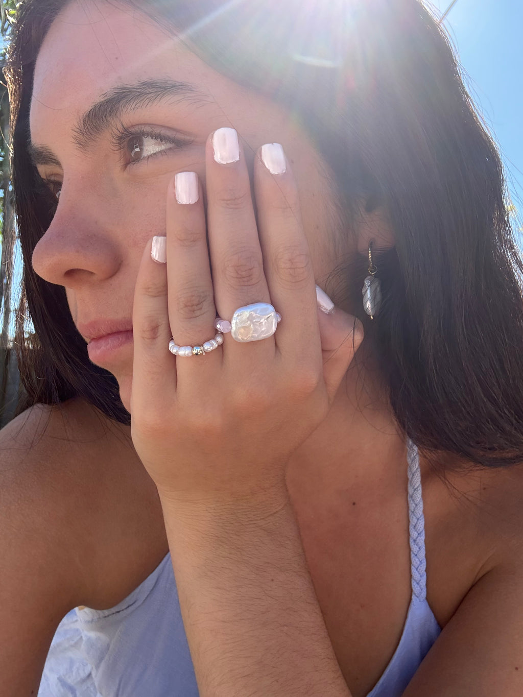 Rectangular Freshwater Pearl Ring