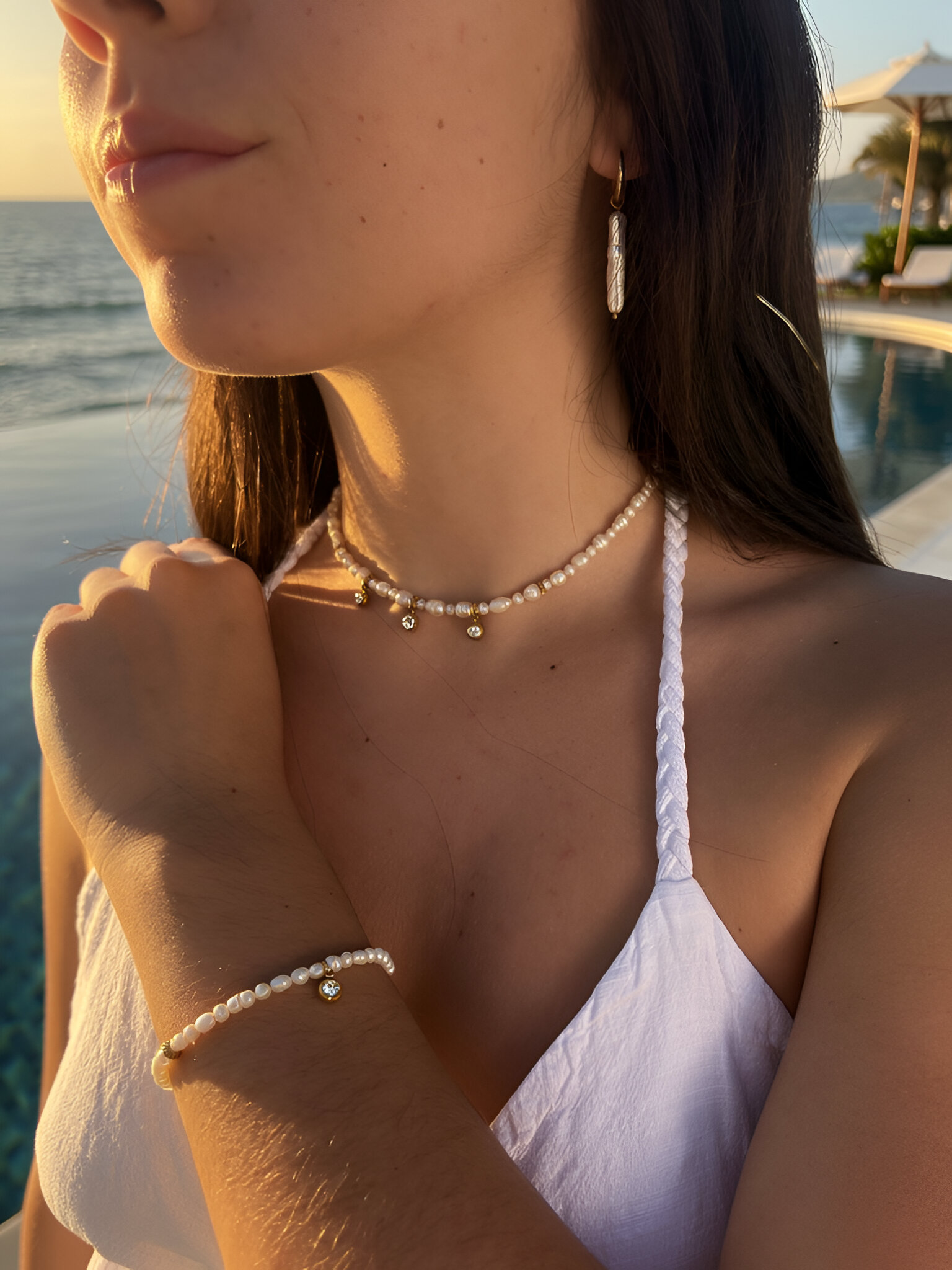 Crystal Pearl Bracelet