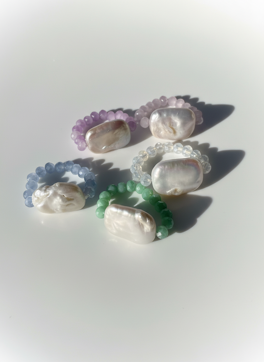 Rectangular Freshwater Pearl Ring