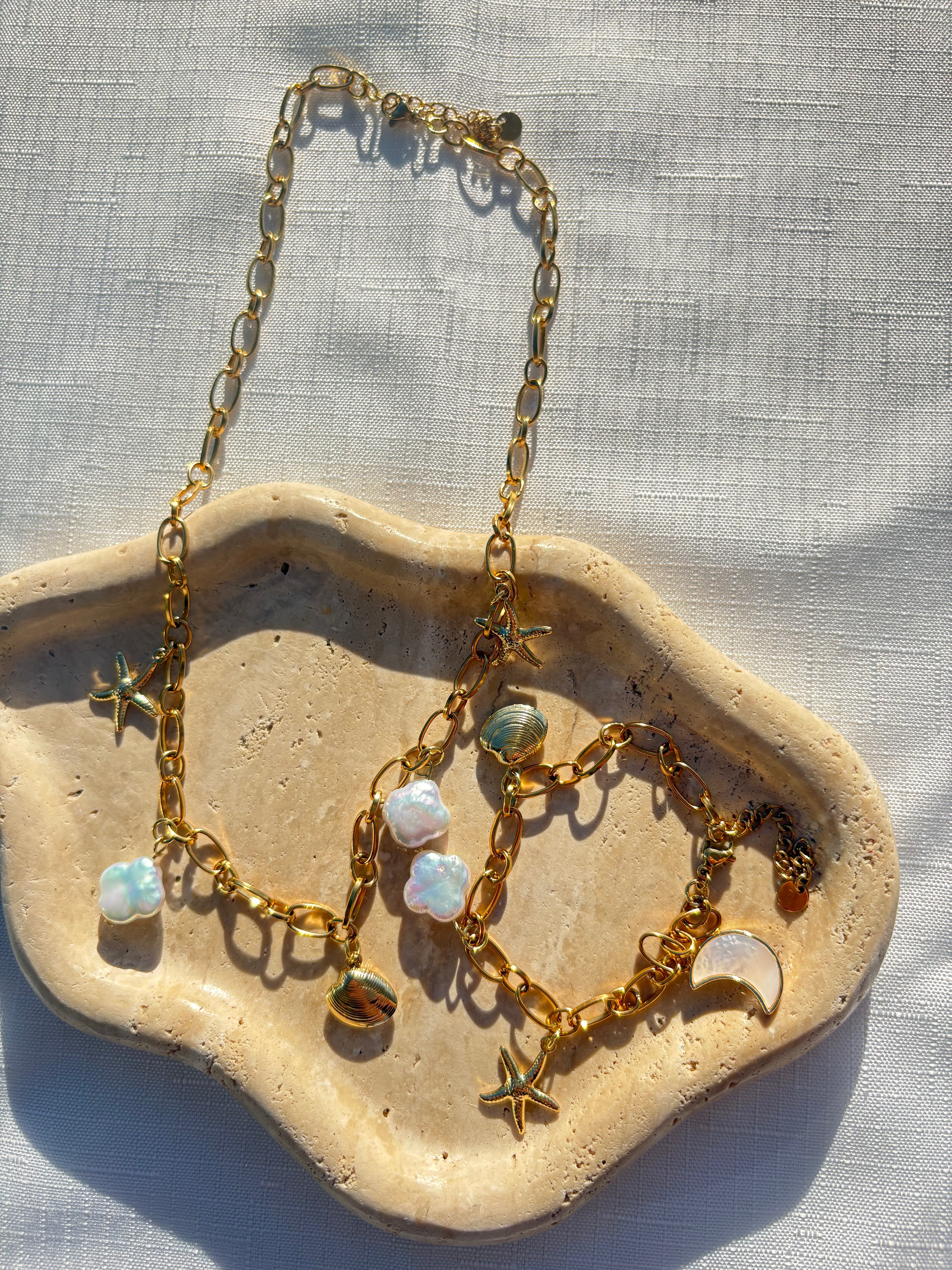 Pearl Touch Necklace and Bracelet