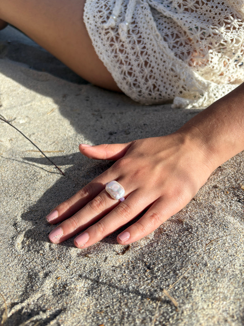 Rectangular Freshwater Pearl Ring